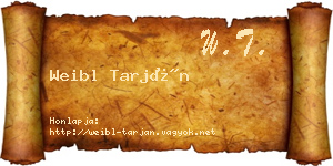 Weibl Tarján névjegykártya